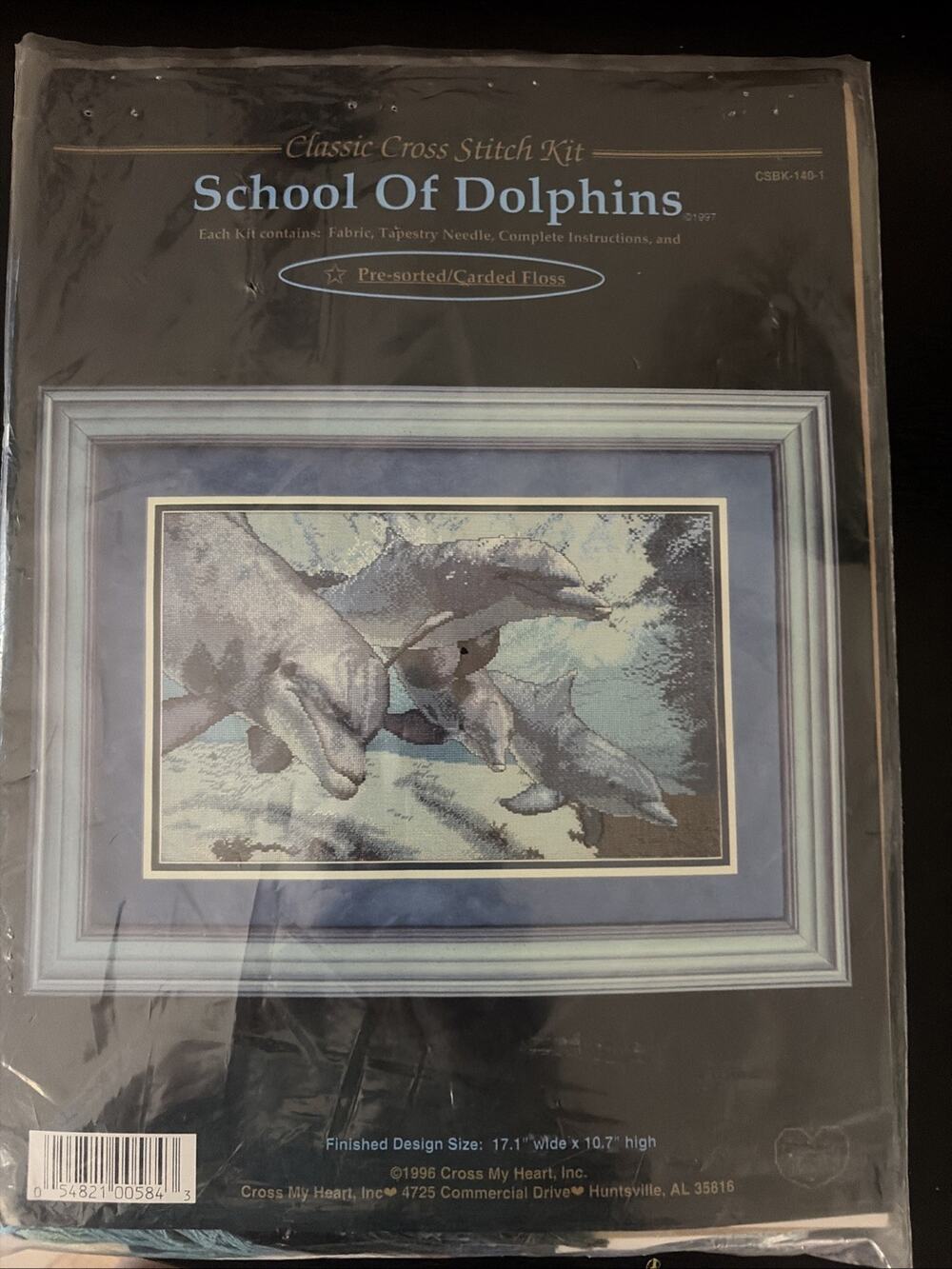 Cross Stitch Cross My Heart Classic  ~School Of Dolphins~ Crafts